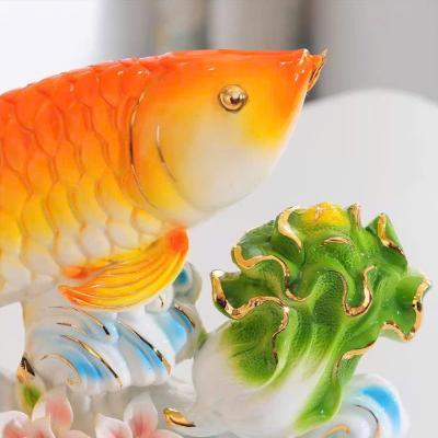 TƯỢNG SỨ CAO CẤP CÁ CHÉP - BẮP CẢI TÀI LỘC